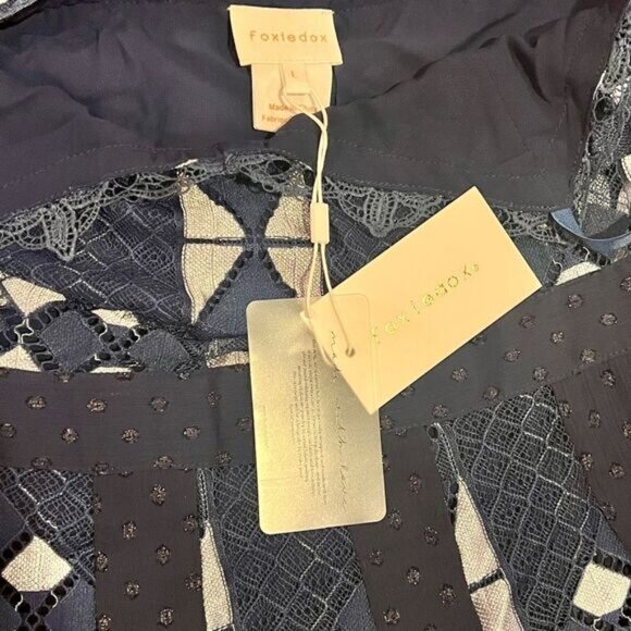 FOXIEDOX Bravo Zulu Metallic Lace Midi A-line Dress BNWT - Picture 6 of 6